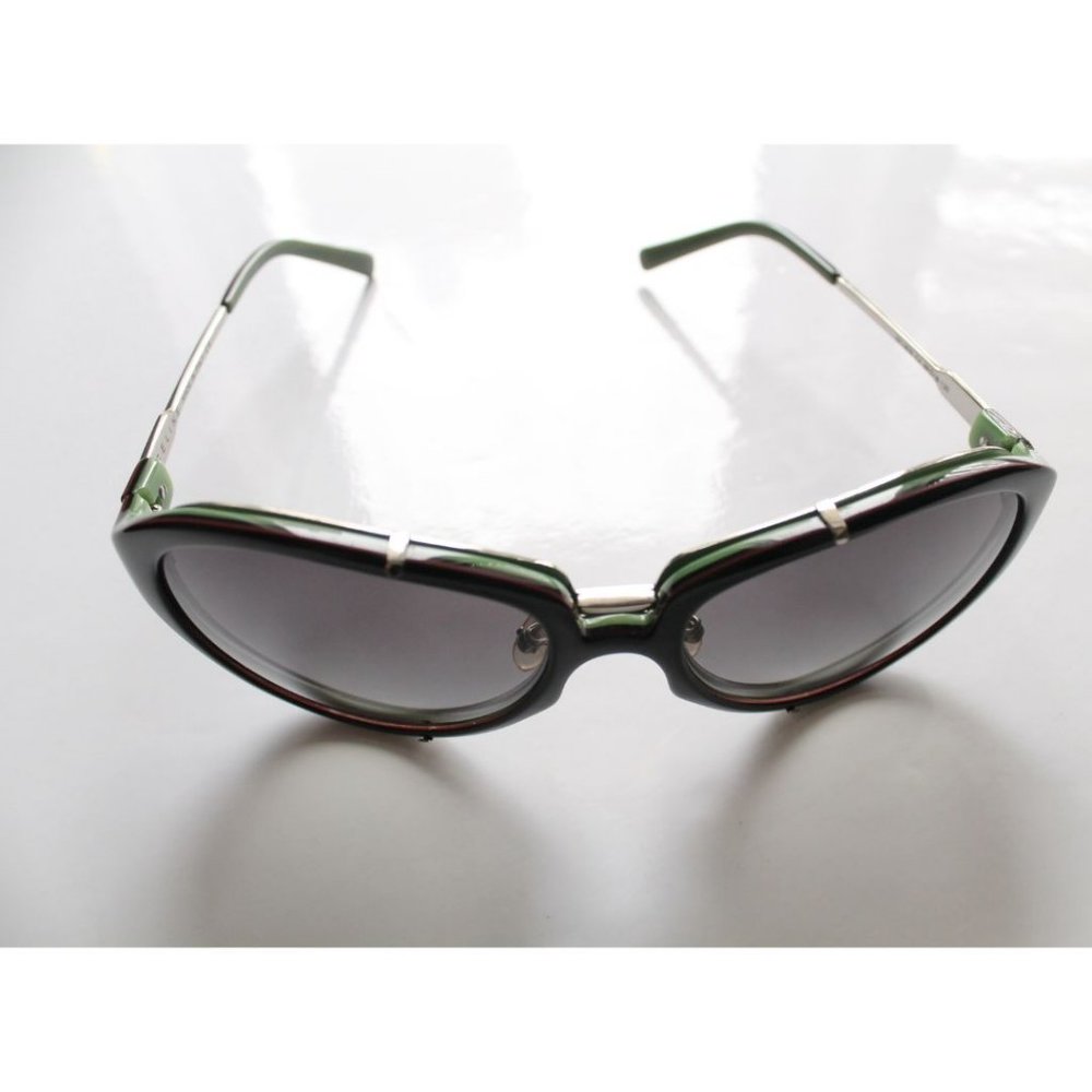 Celine Silver Metal Gradient Black Green Plastic Frame Sunglasses - Picture 11 of 12